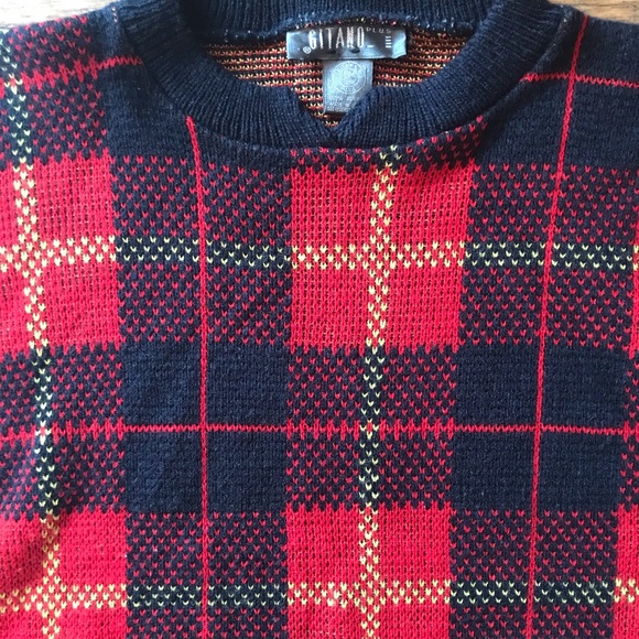 Vintage Gitano Plaid Red and Black Sweater - Picture 2 of 5